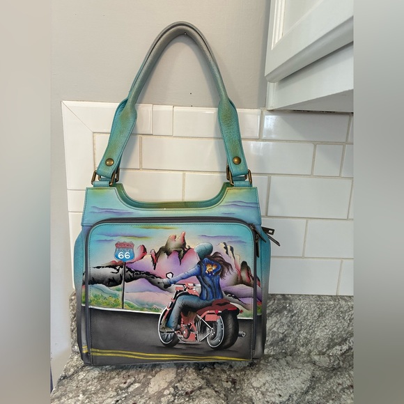 Anuschka Artistic Historic Route 66 Shoulder Bag - Picture 3 of 16